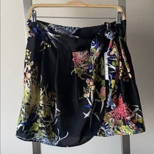 NWT Zara floral wrap skirt